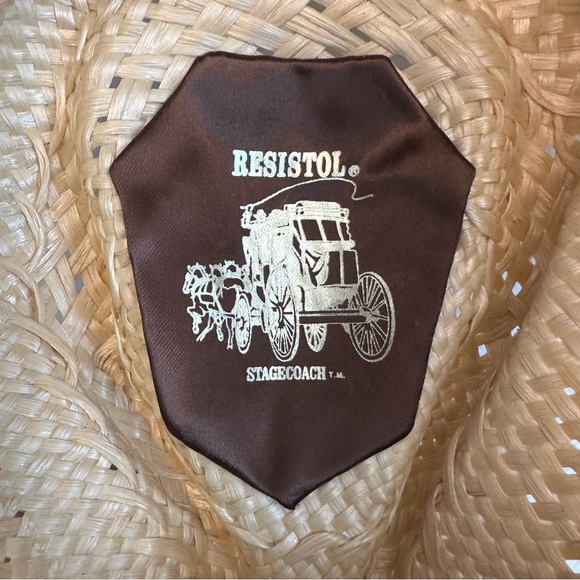 Resistol Stagecoach Western Cowboy Hat 6 3/4 Self Conforming Straw Tan USA Texas - Picture 9 of 16